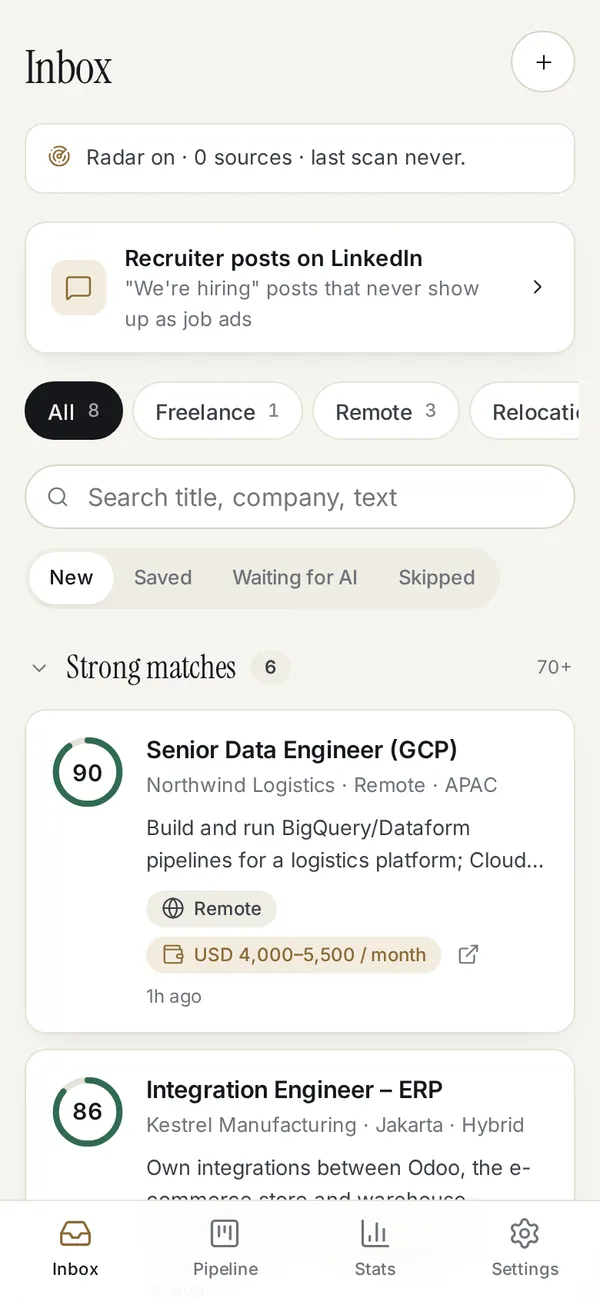 JobRadar screenshot